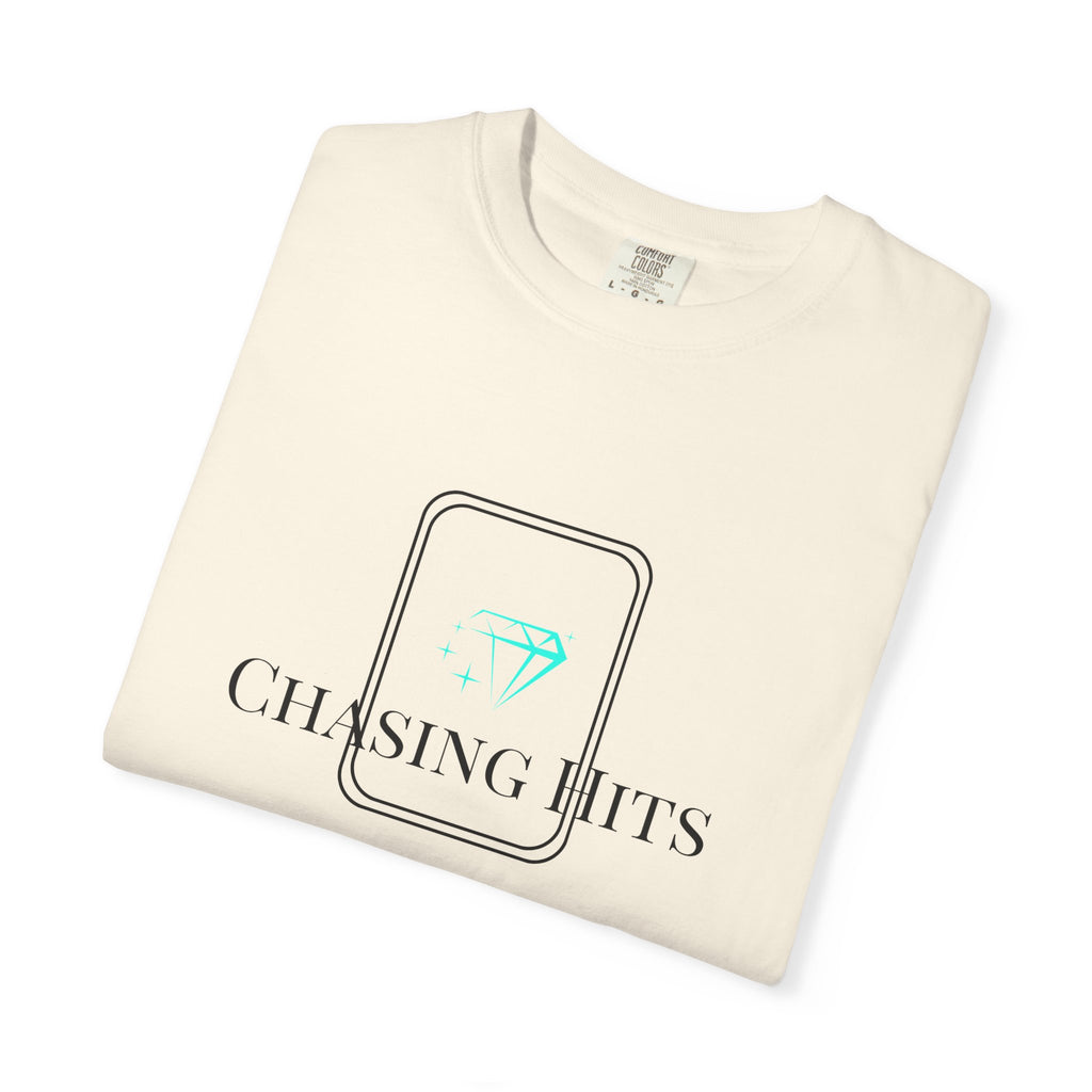 the "chasing hits" essential tee — minimal music logo t-shirt