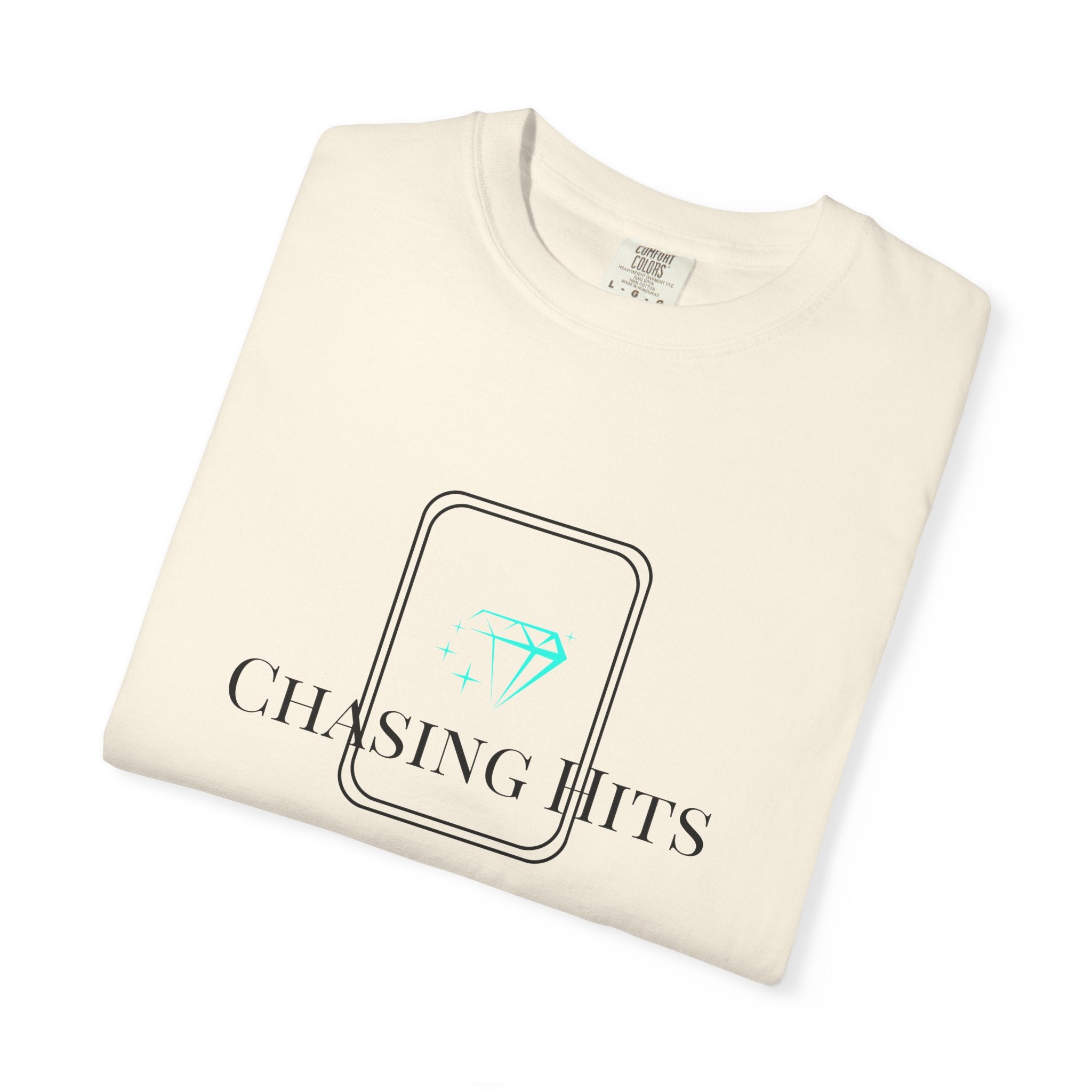 the "chasing hits" essential tee — minimal music logo t-shirt