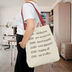 Minimalist Work Schedule Canvas Tote Bag | Sarcastic 17:01 Out of Office Commuter Bag