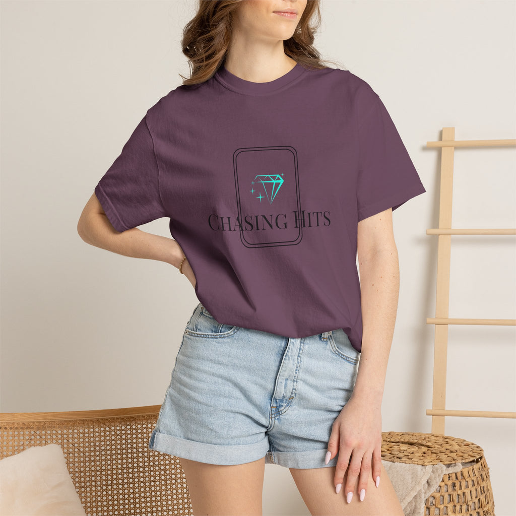 the "chasing hits" essential tee — minimal music logo t-shirt