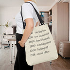 Minimalist Work Schedule Canvas Tote Bag | Sarcastic 17:01 Out of Office Commuter Bag