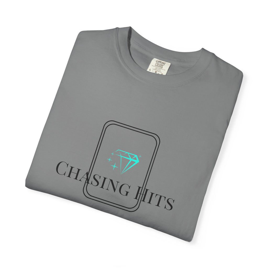 the "chasing hits" essential tee — minimal music logo t-shirt