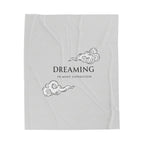 "dreaming in mint condition" velveteen plush blanket