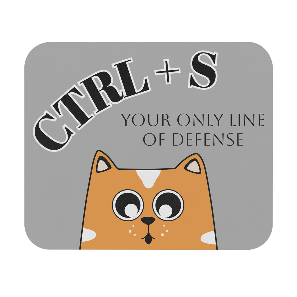 Funny Cat Mouse Pad: CTRL+S Save, Coder Gift