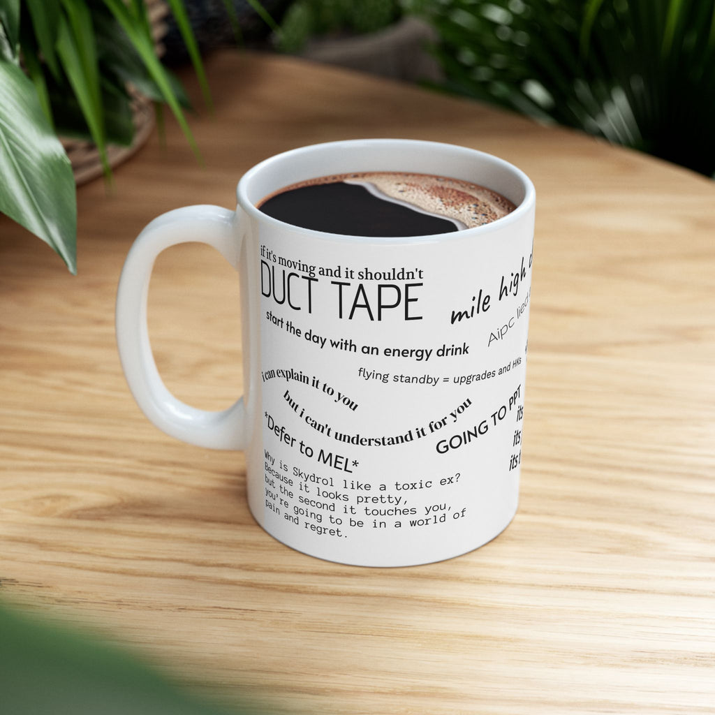 A&P Mechanic "Hangar Talk" Mug - Funny Aviation Maintenance Gift for Technicians