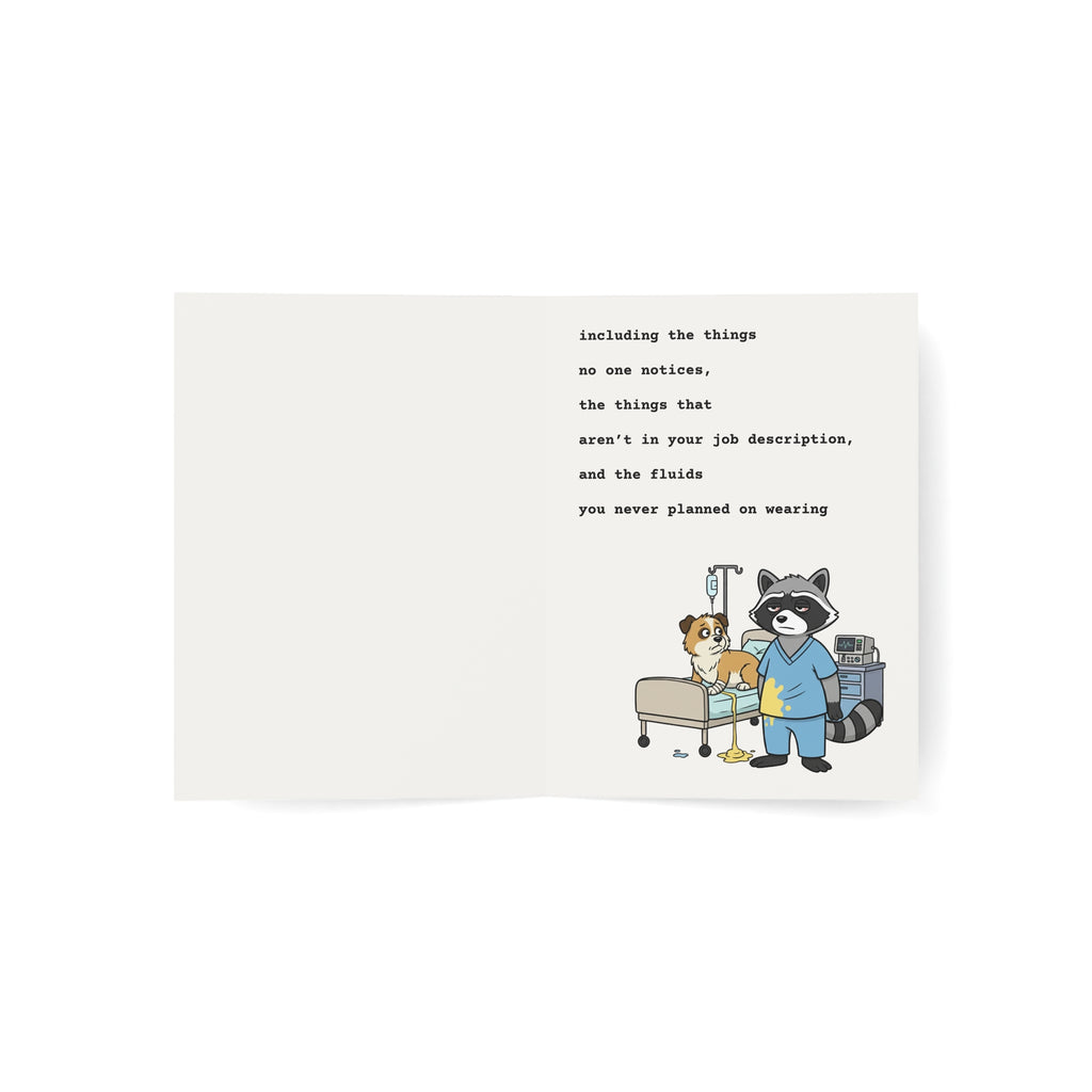 Funny Nurse Appreciation Card - "Fluids You Never Planned on Wearing"