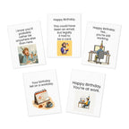 Sarcastic Office Birthday Cards Dry Humor Work Birthday Card for Coworkers - 5 Pack