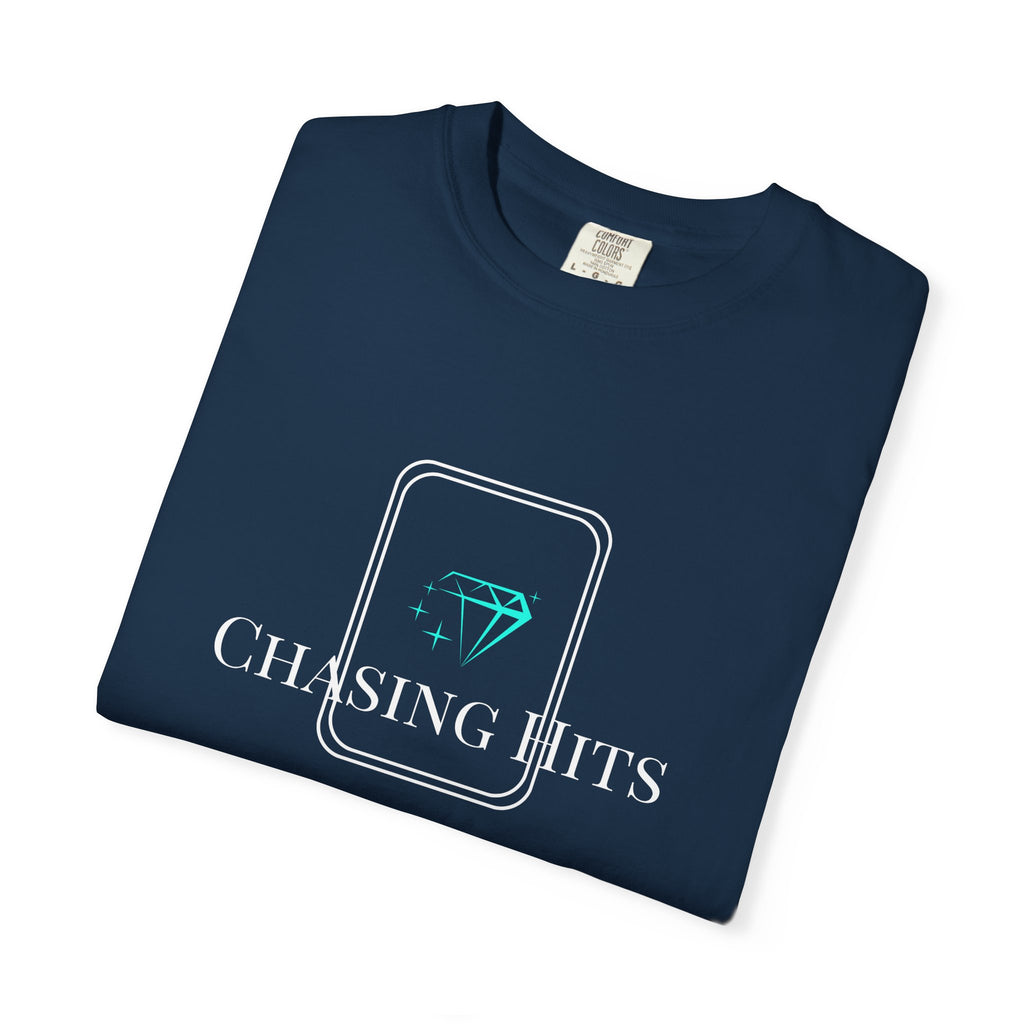 the "chasing hits" essential tee — minimal music logo t-shirt