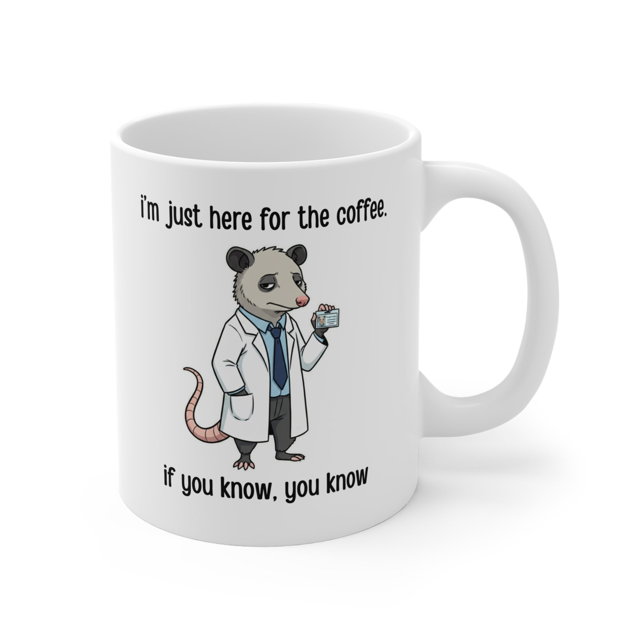 Funny Coffee Badging Mug - Subtle Office Humor for Doctors & Nurses