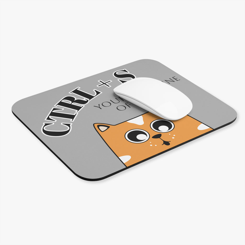 Funny Cat Mouse Pad: CTRL+S Save, Coder Gift