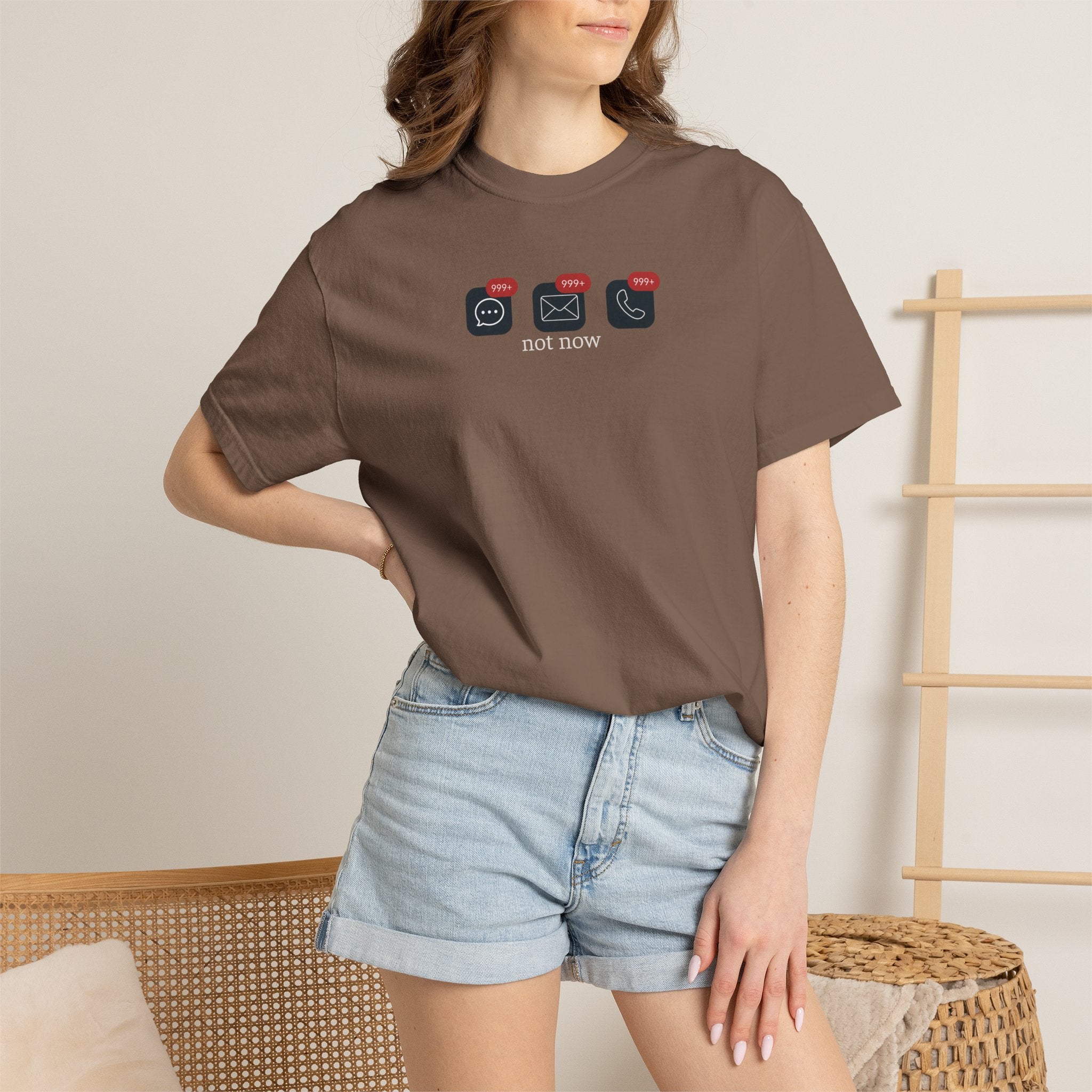 Not Now Notification Shirt, Comfort Colors 1717 Tee, Funny Office Shirt, 999+ Messages Tee, Work Humor T Shirt, Soft Garment Dyed Tee