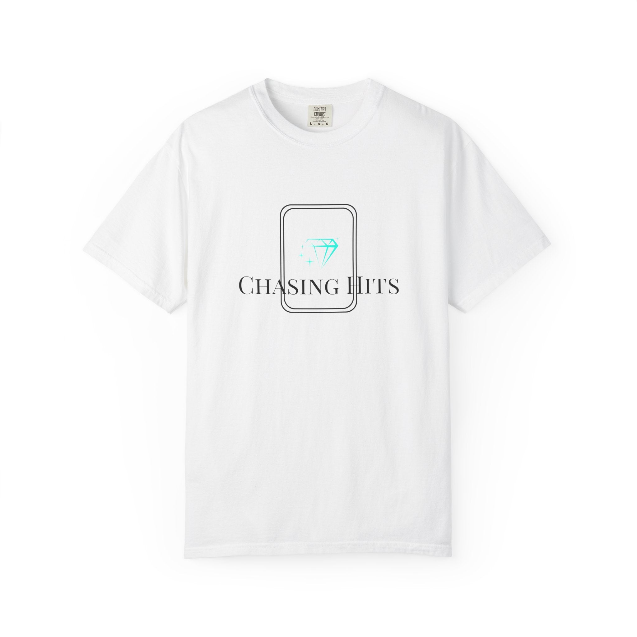 the "chasing hits" essential tee — minimal music logo t-shirt