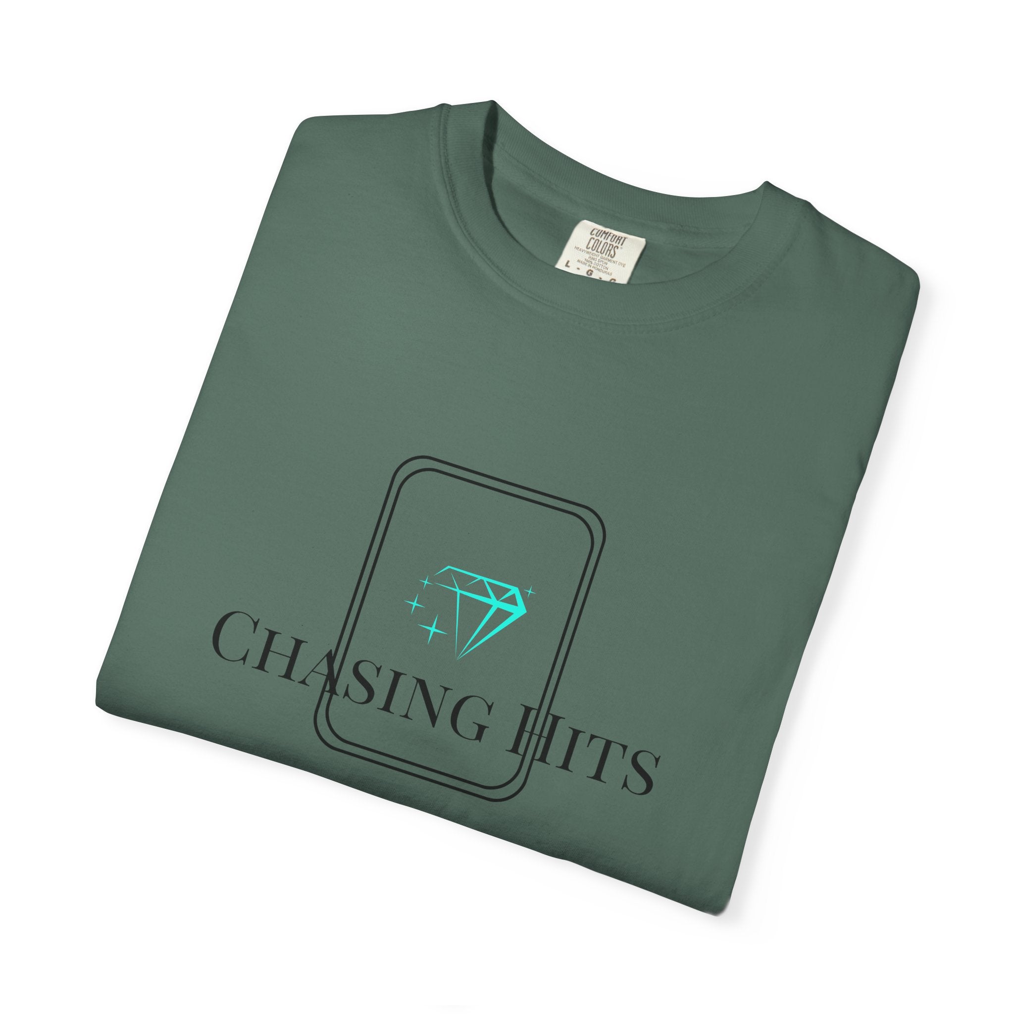 the "chasing hits" essential tee — minimal music logo t-shirt