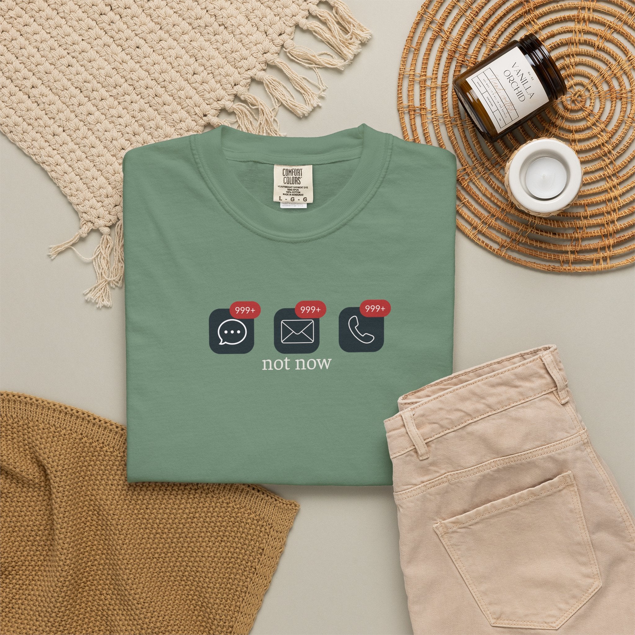 Not Now Notification Shirt, Comfort Colors 1717 Tee, Funny Office Shirt, 999+ Messages Tee, Work Humor T Shirt, Soft Garment Dyed Tee
