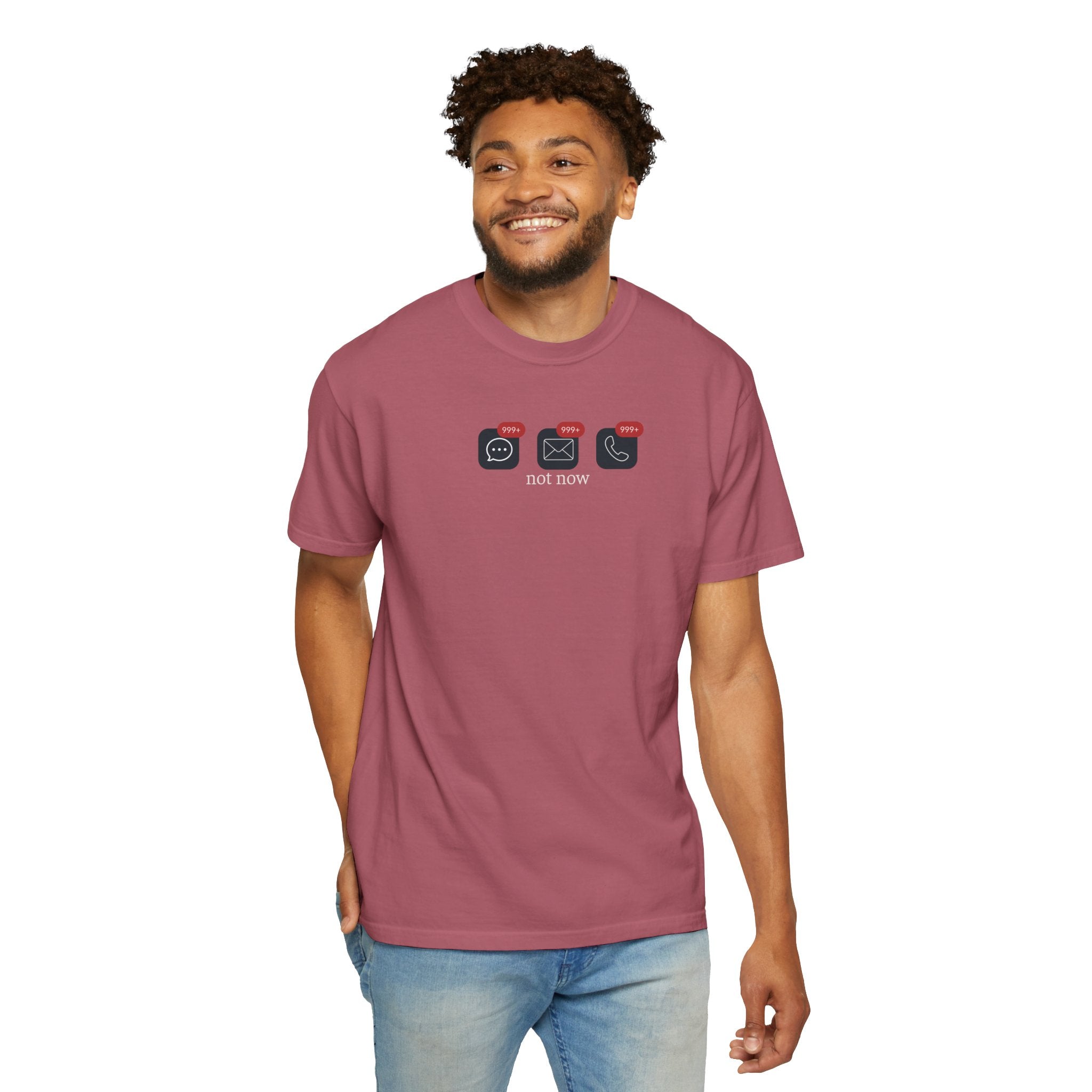 Not Now Notification Shirt, Comfort Colors 1717 Tee, Funny Office Shirt, 999+ Messages Tee, Work Humor T Shirt, Soft Garment Dyed Tee