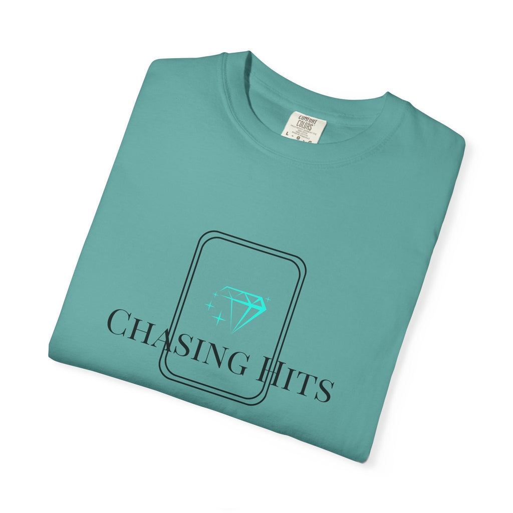the "chasing hits" essential tee — minimal music logo t-shirt