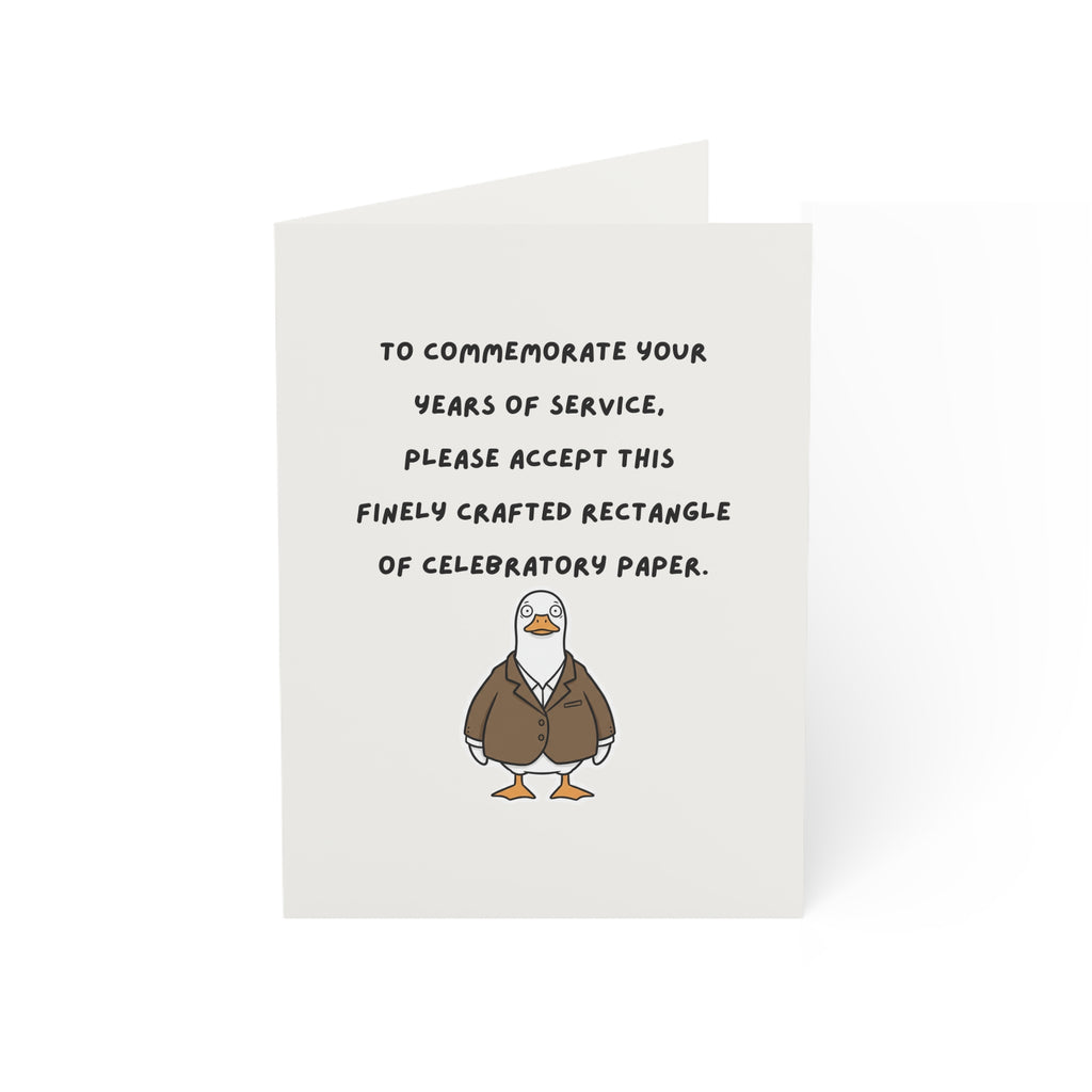 Funny Work Anniversary Card - "Finely Crafted Rectangle of Celebratory Paper"
