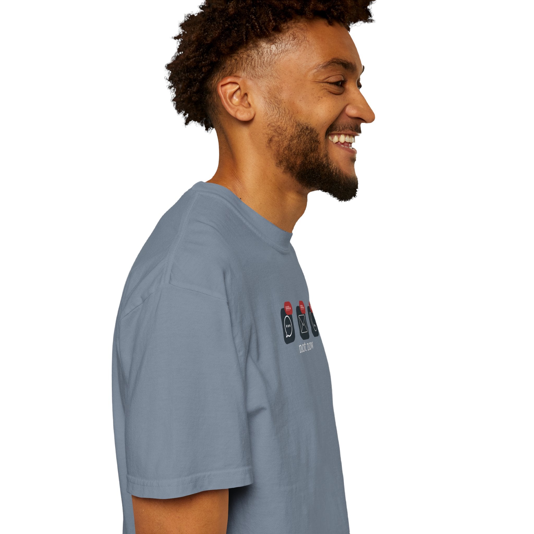 Not Now Notification Shirt, Comfort Colors 1717 Tee, Funny Office Shirt, 999+ Messages Tee, Work Humor T Shirt, Soft Garment Dyed Tee