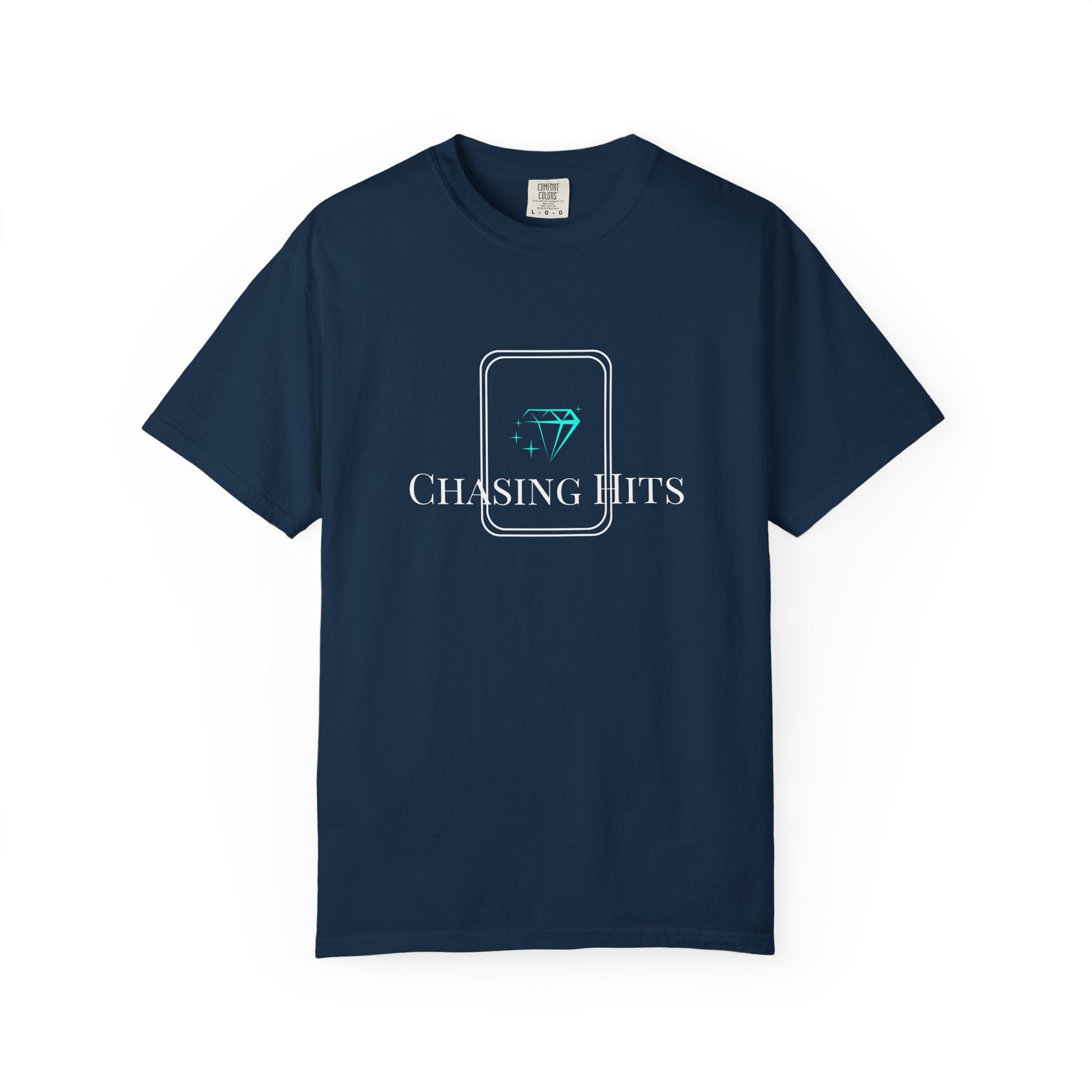 the "chasing hits" essential tee — minimal music logo t-shirt