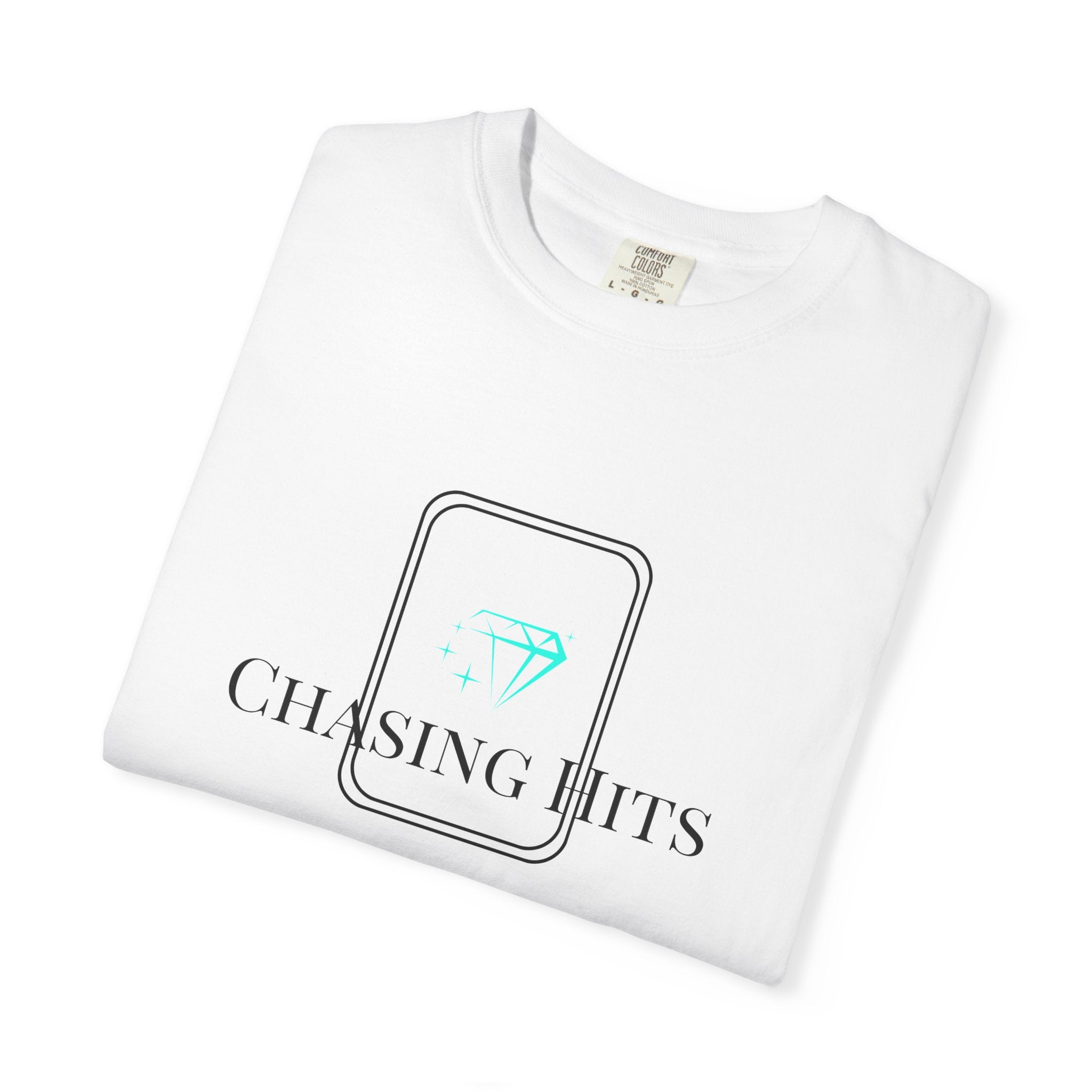 the "chasing hits" essential tee — minimal music logo t-shirt