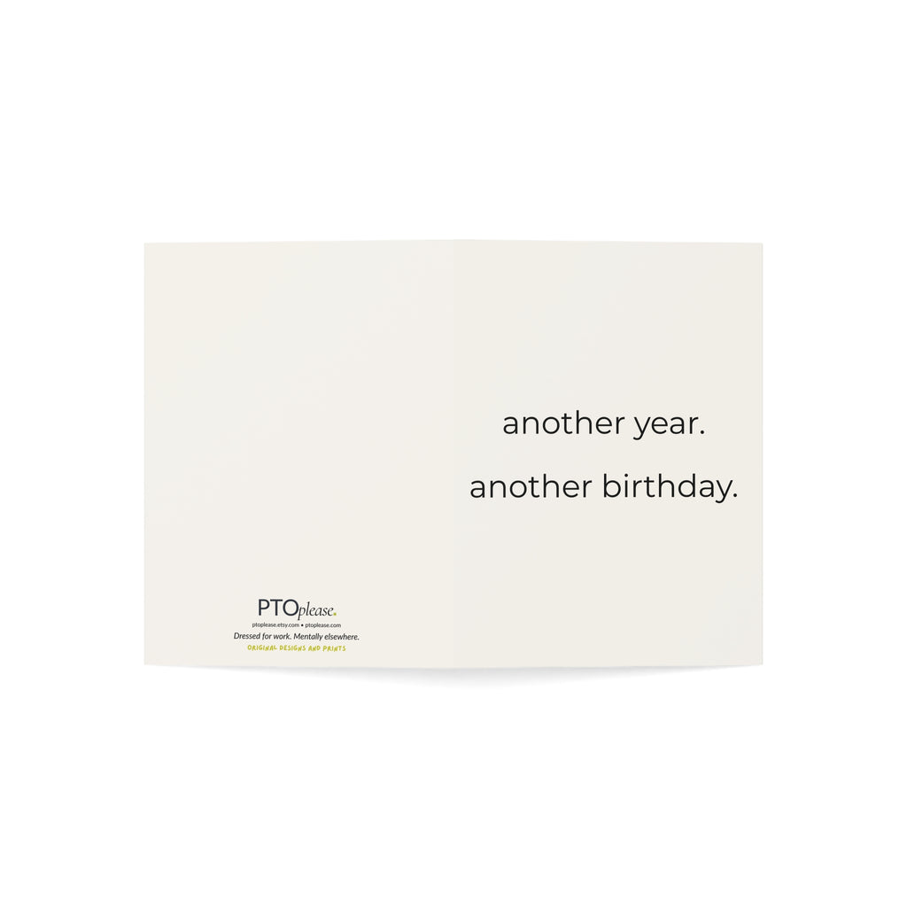 Sarcastic Office Birthday Card, Funny Birthday Card for Coworker, Dry Office Humor Card, Minimal Workplace Birthday Card