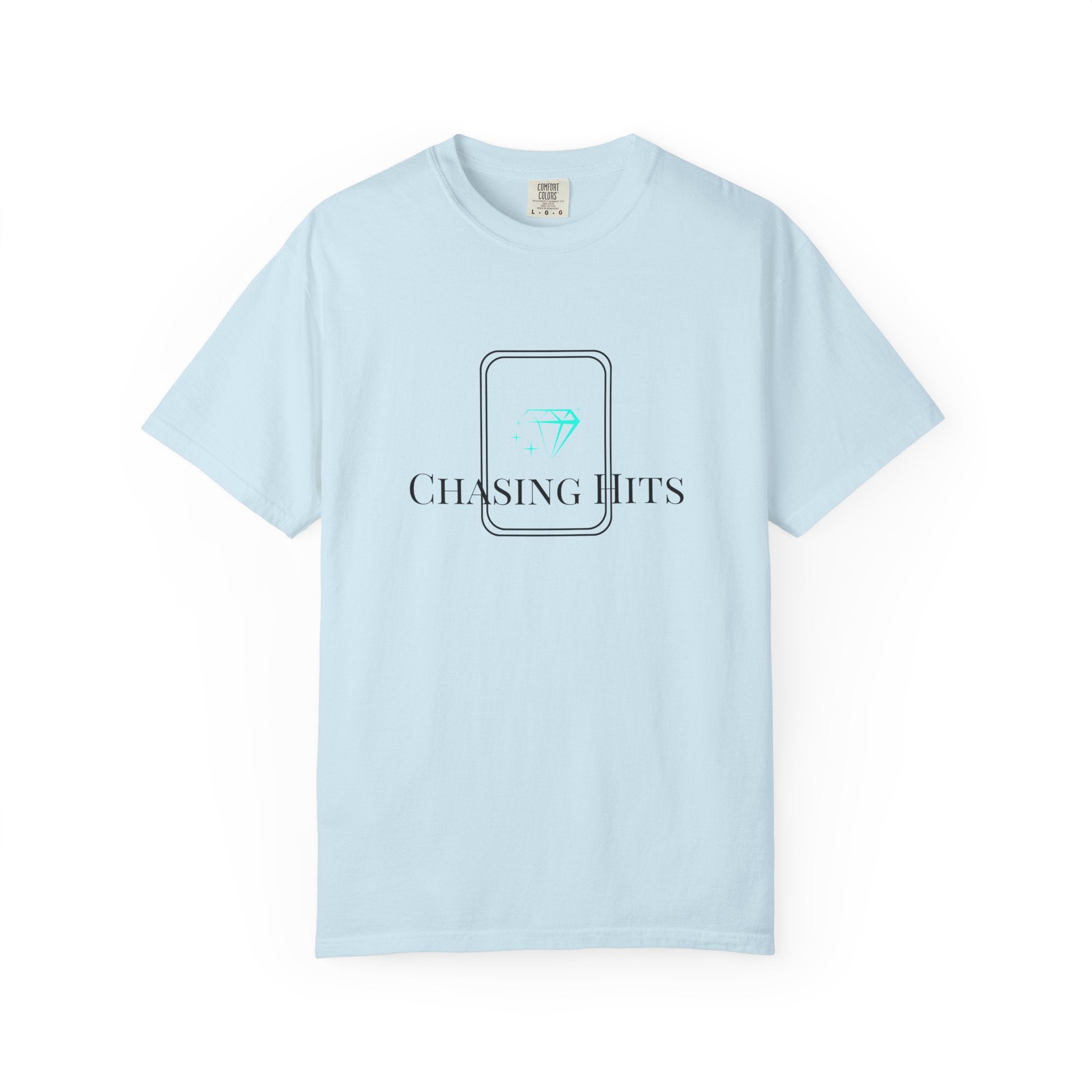 the "chasing hits" essential tee — minimal music logo t-shirt