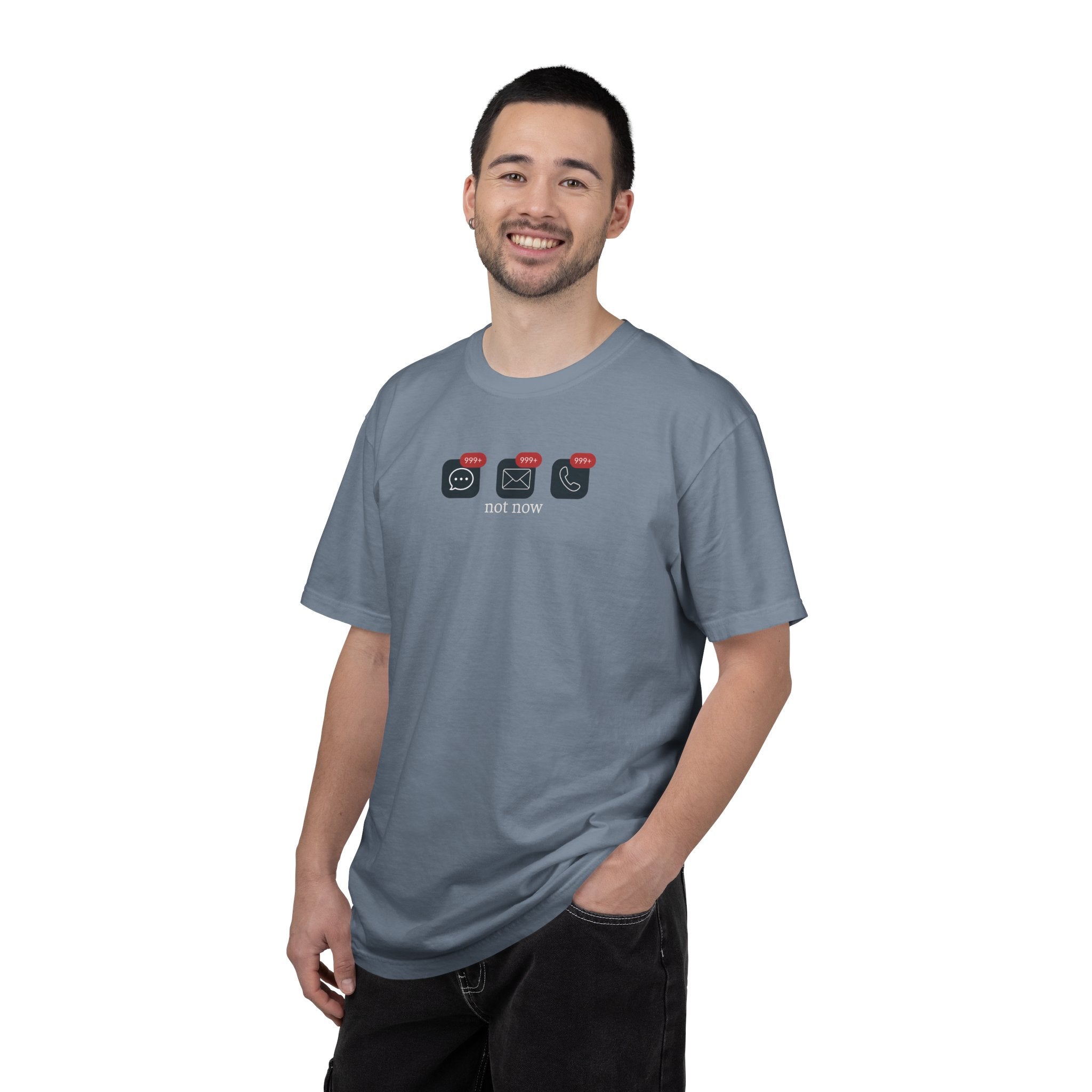 Not Now Notification Shirt, Comfort Colors 1717 Tee, Funny Office Shirt, 999+ Messages Tee, Work Humor T Shirt, Soft Garment Dyed Tee