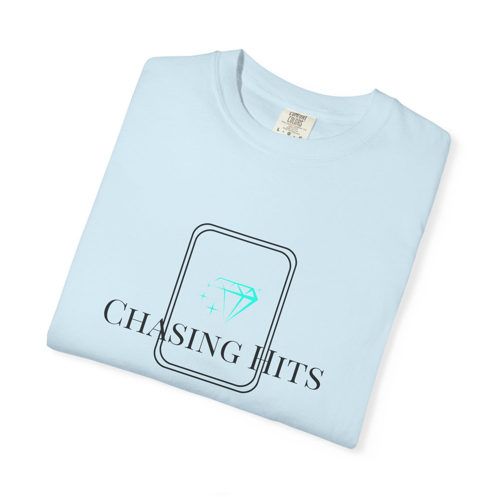the "chasing hits" essential tee — minimal music logo t-shirt