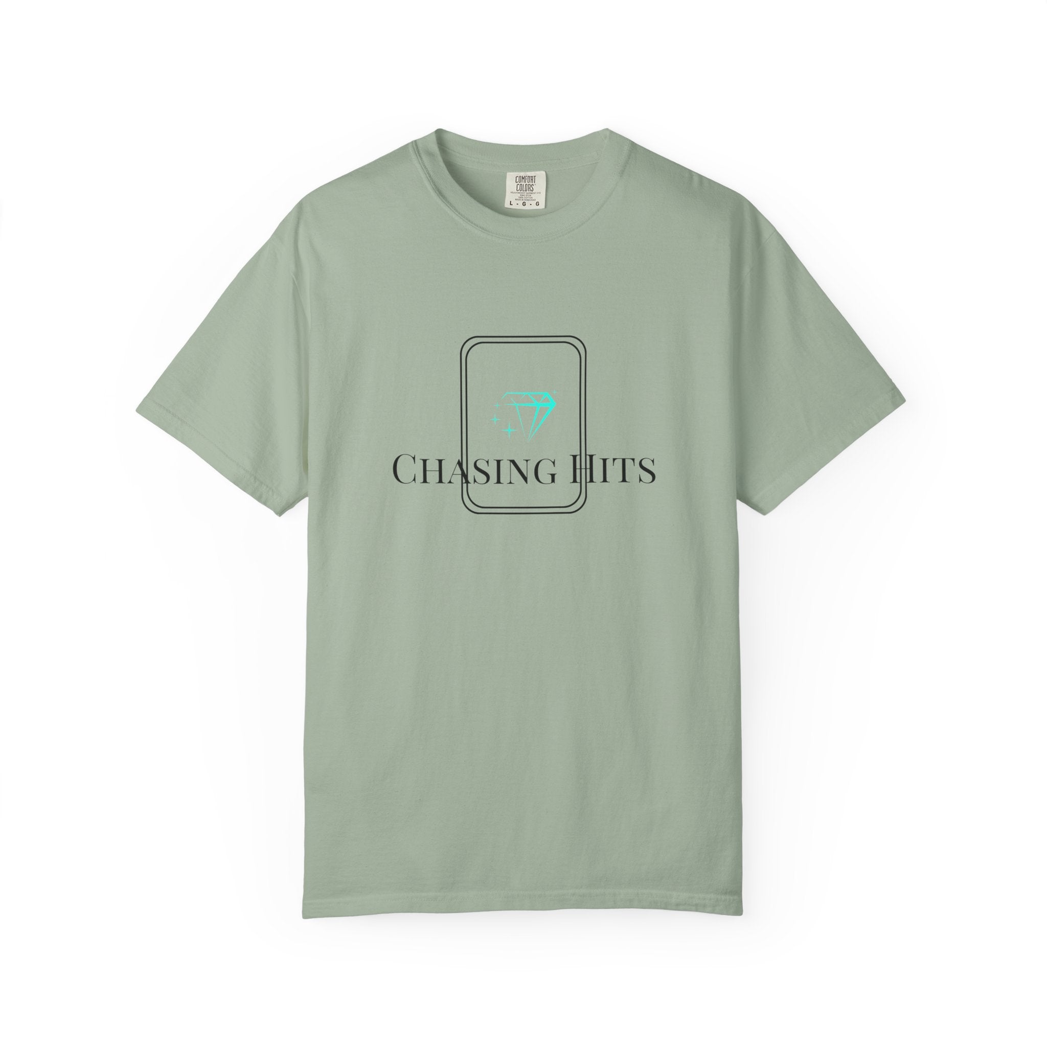 the "chasing hits" essential tee — minimal music logo t-shirt