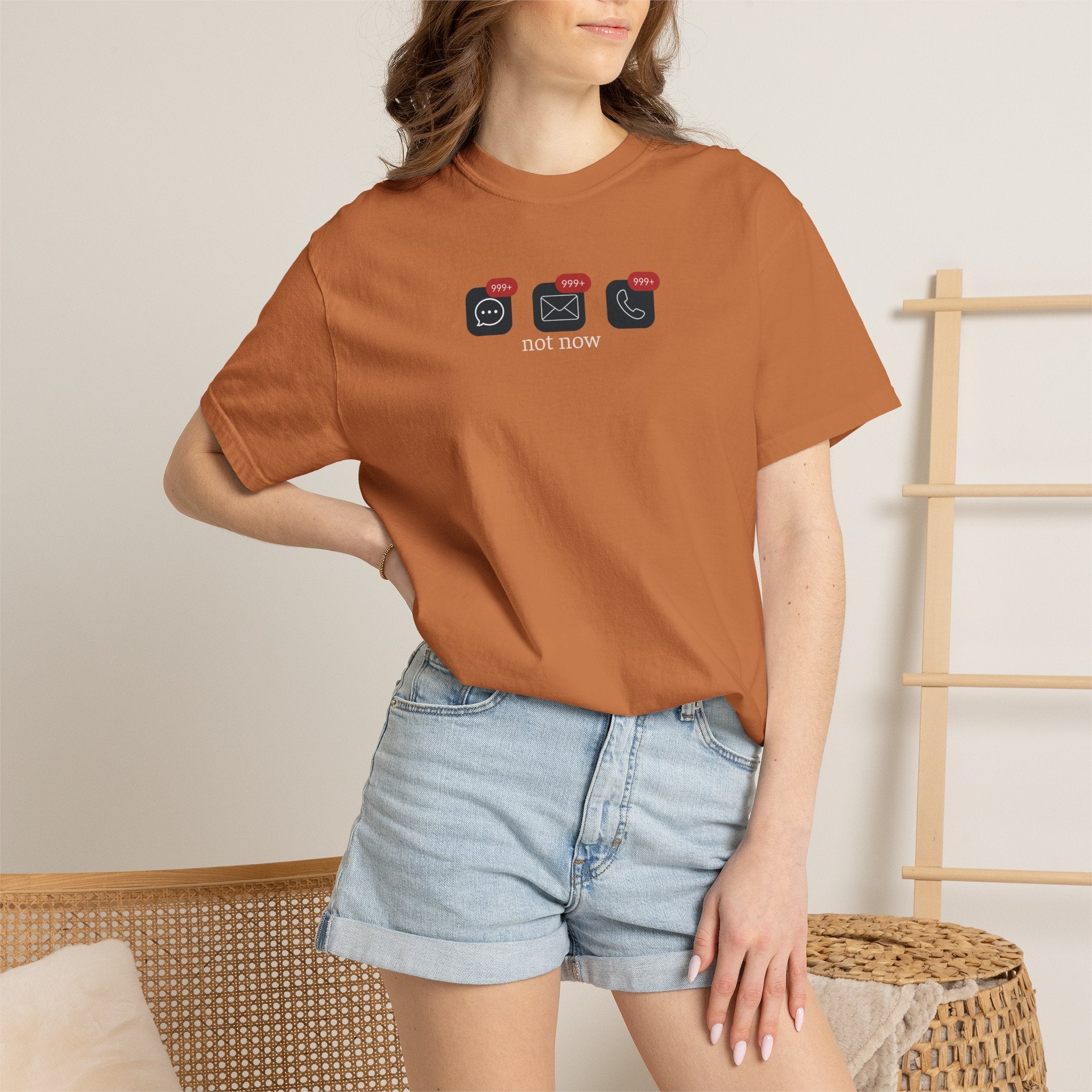 Not Now Notification Shirt, Comfort Colors 1717 Tee, Funny Office Shirt, 999+ Messages Tee, Work Humor T Shirt, Soft Garment Dyed Tee