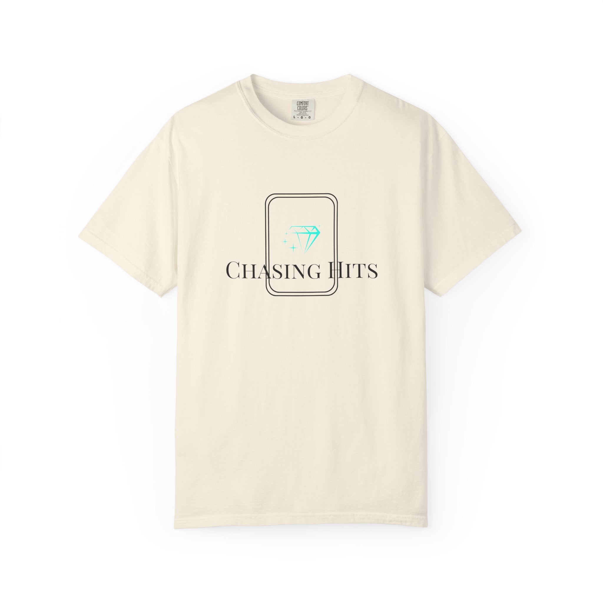 the "chasing hits" essential tee — minimal music logo t-shirt