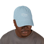 After Hours Out of Office Hat | Luxury Embroidered Denim Hat | Adjustable Baseball Cap for Corporate Burnout & Self Care Gift