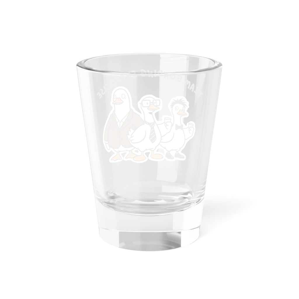 Funny Duck Team Bonding Exercise Shot Glass - Sarcastic Coworker Gift for Work Bestie, Office Humor Gag Gift, 1.5oz