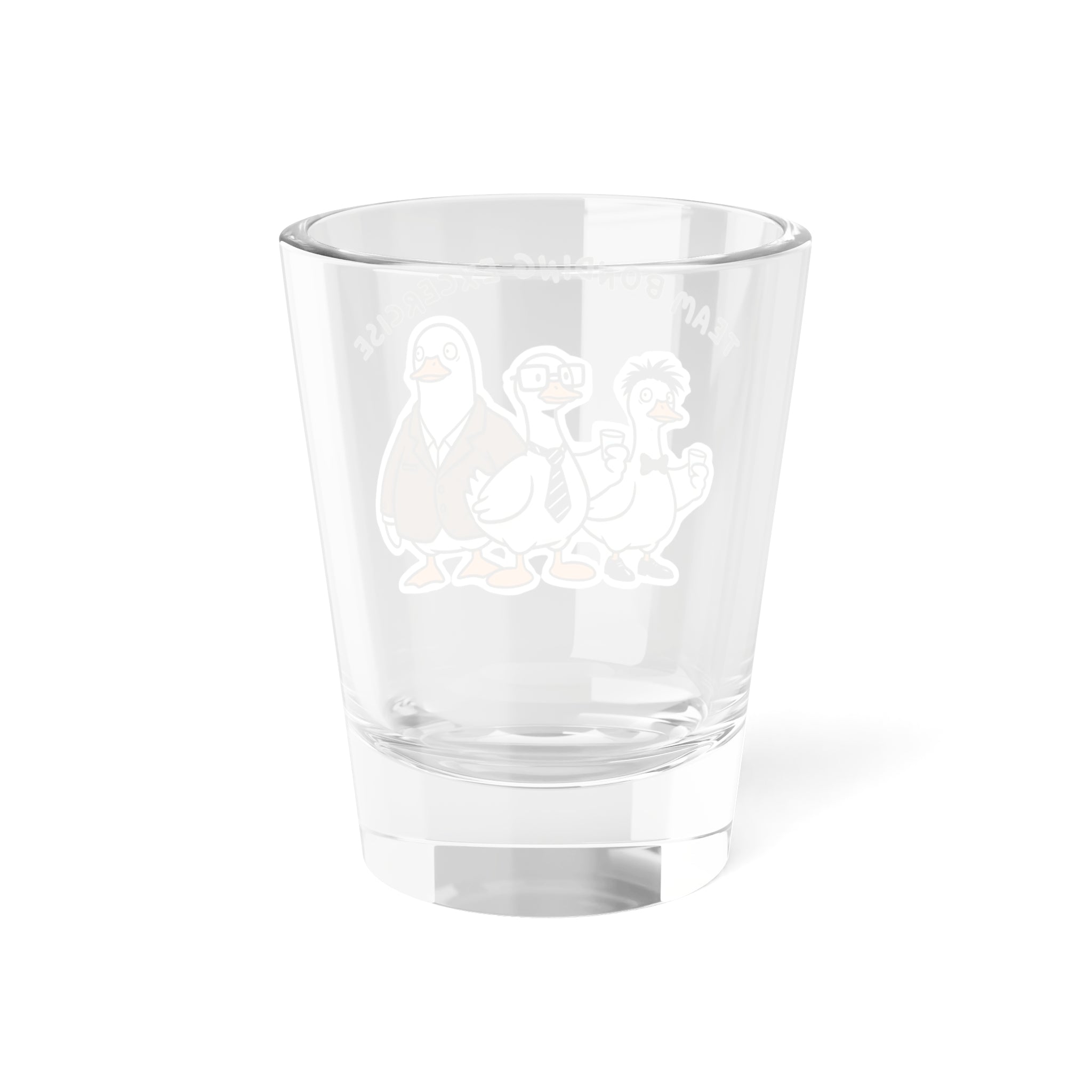 Funny Duck Team Bonding Exercise Shot Glass - Sarcastic Coworker Gift for Work Bestie, Office Humor Gag Gift, 1.5oz
