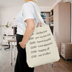 Minimalist Work Schedule Canvas Tote Bag | Sarcastic 17:01 Out of Office Commuter Bag