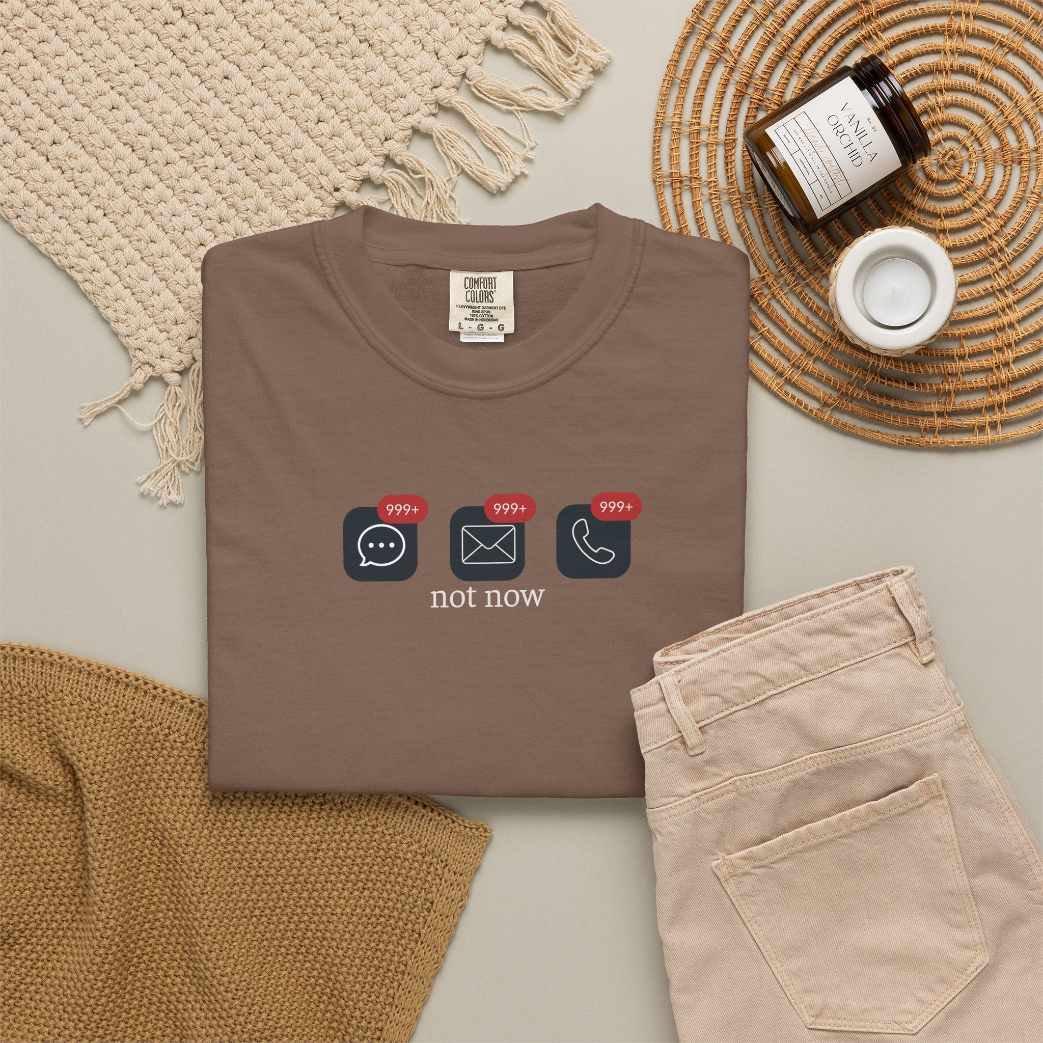 Not Now Notification Shirt, Comfort Colors 1717 Tee, Funny Office Shirt, 999+ Messages Tee, Work Humor T Shirt, Soft Garment Dyed Tee