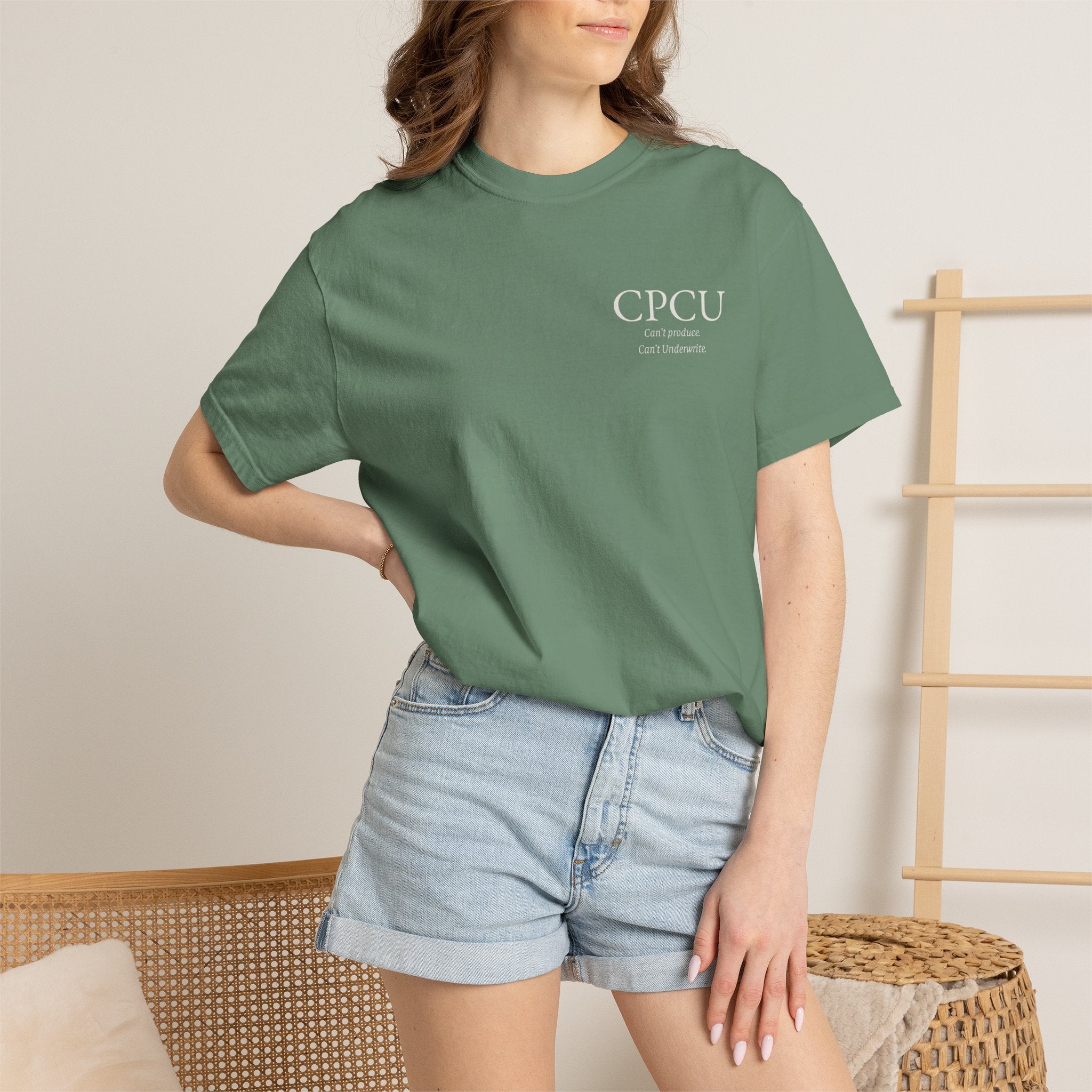 CPCU Shirt, Cant Produce Cant Underwrite Tee, Insurance Industry Humor, Underwriter Gift, Designation