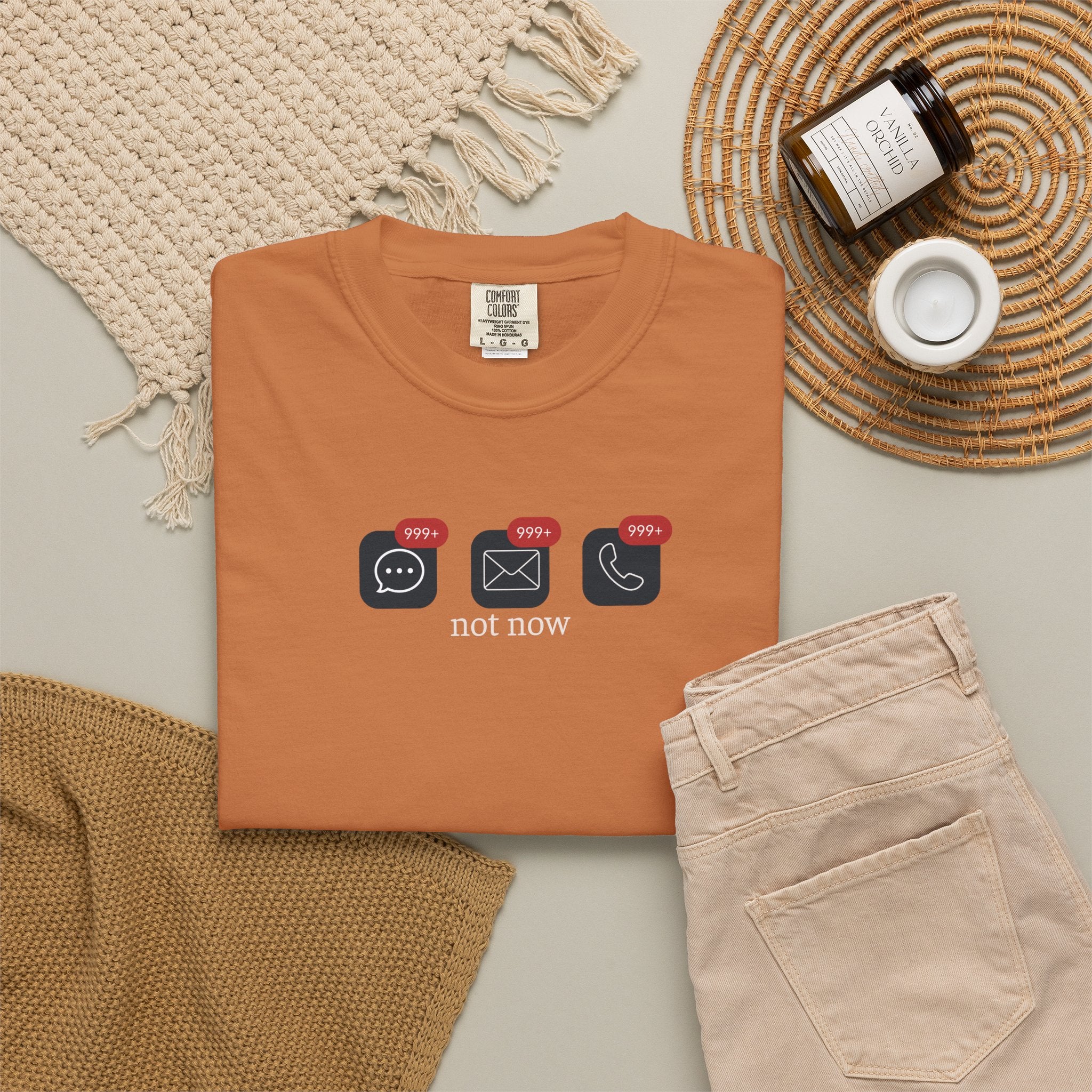 Not Now Notification Shirt, Comfort Colors 1717 Tee, Funny Office Shirt, 999+ Messages Tee, Work Humor T Shirt, Soft Garment Dyed Tee