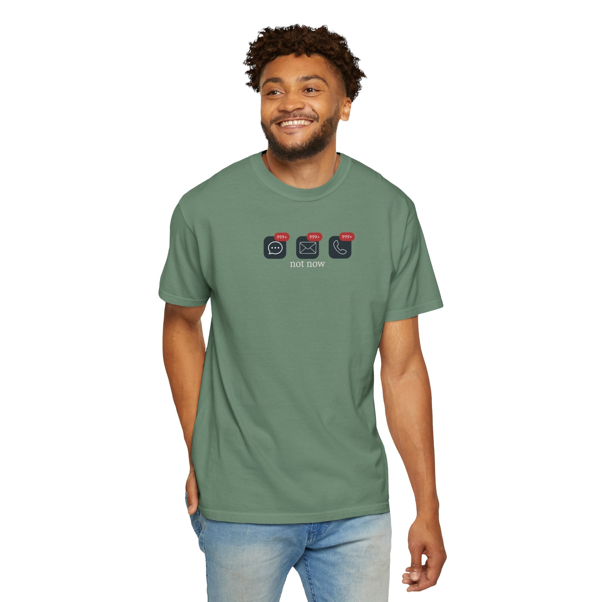 Not Now Notification Shirt, Comfort Colors 1717 Tee, Funny Office Shirt, 999+ Messages Tee, Work Humor T Shirt, Soft Garment Dyed Tee