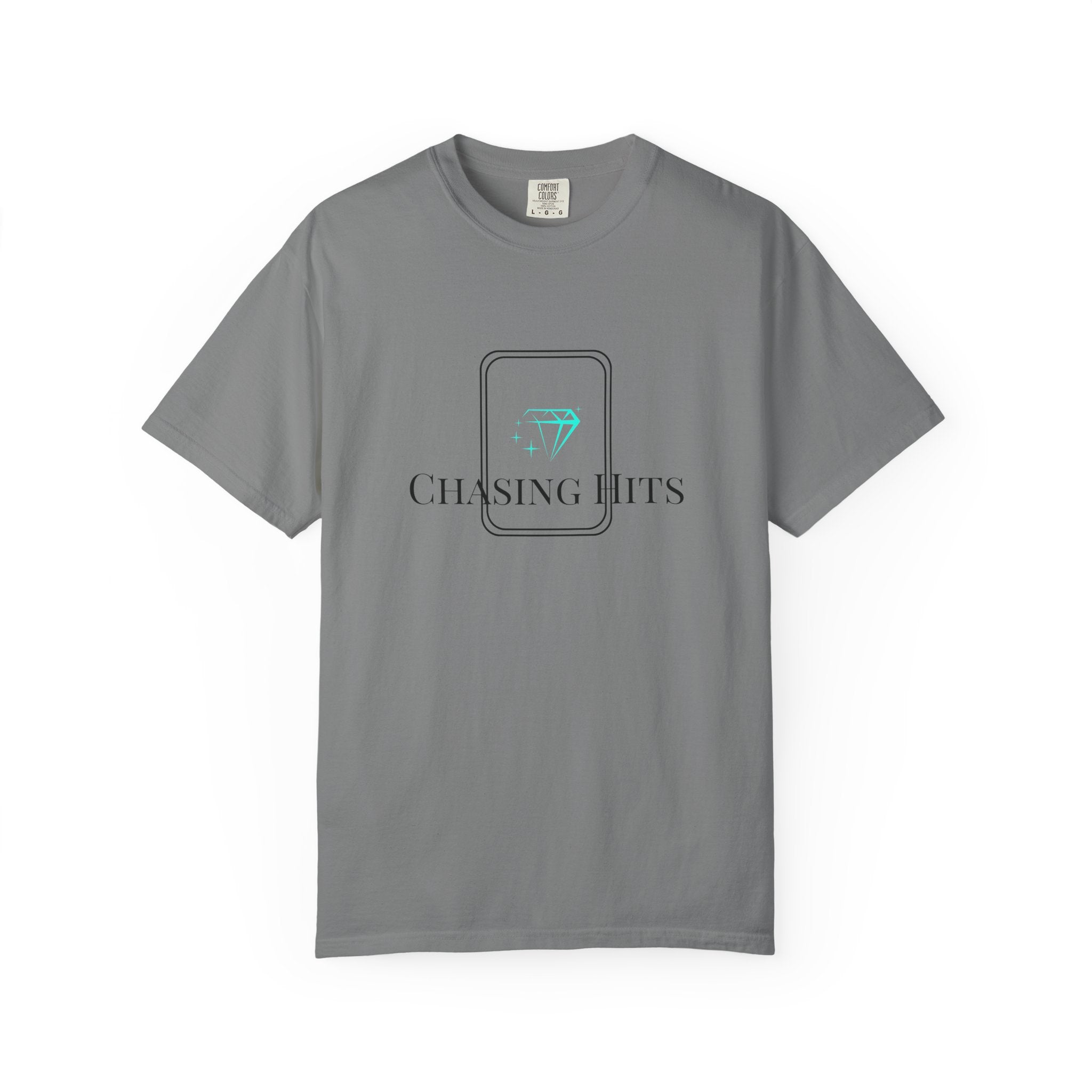 the "chasing hits" essential tee — minimal music logo t-shirt