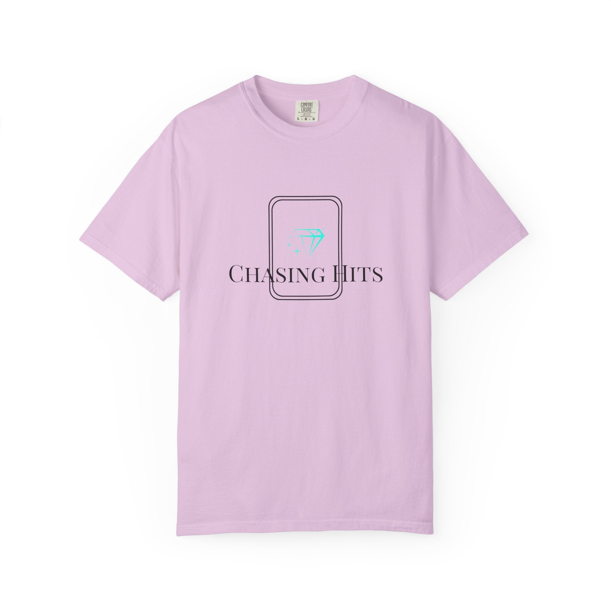 the "chasing hits" essential tee — minimal music logo t-shirt