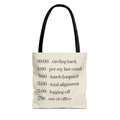 Minimalist Work Schedule Canvas Tote Bag | Sarcastic 17:01 Out of Office Commuter Bag