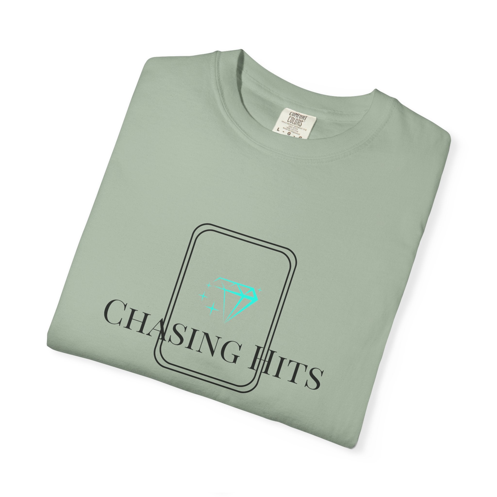 the "chasing hits" essential tee — minimal music logo t-shirt