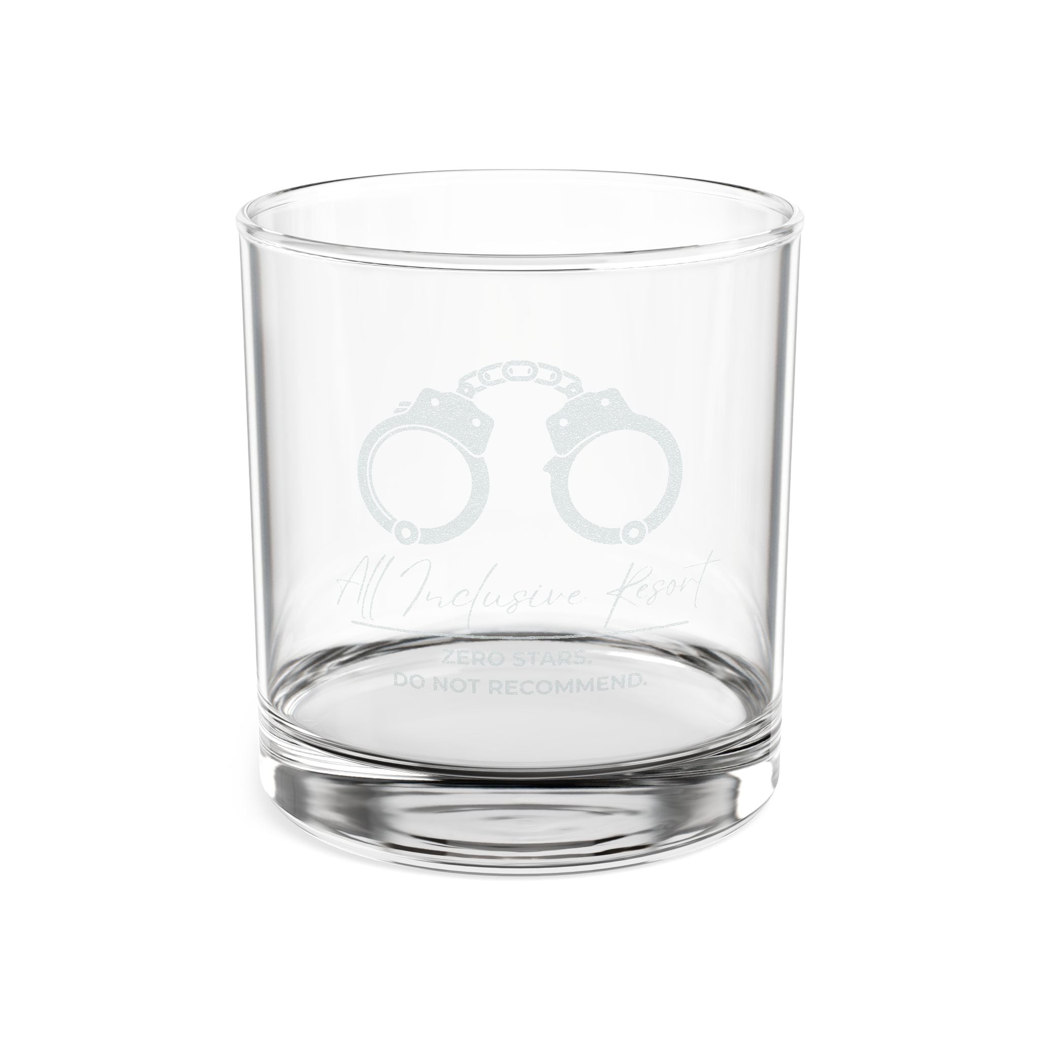 Funny Correctional Officer Gifts - All Inclusive Resort Whiskey Glass - Zero Stars Do Not Recommend - Prison Guard Gift - CO Whiskey Mug