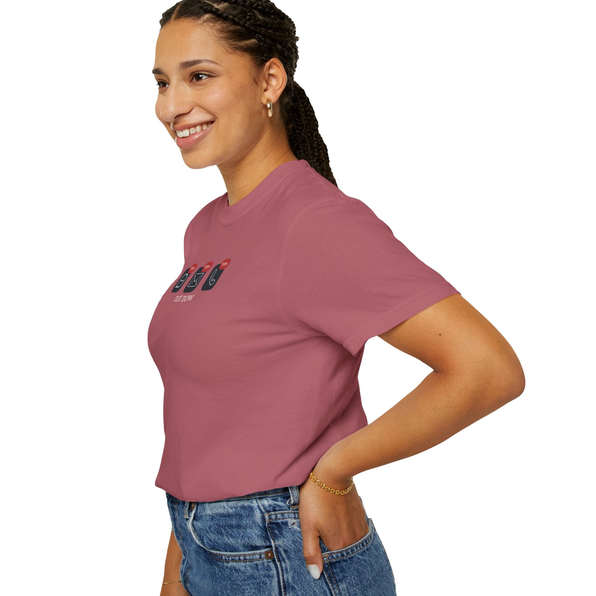Not Now Notification Shirt, Comfort Colors 1717 Tee, Funny Office Shirt, 999+ Messages Tee, Work Humor T Shirt, Soft Garment Dyed Tee