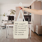 Minimalist Work Schedule Canvas Tote Bag | Sarcastic 17:01 Out of Office Commuter Bag