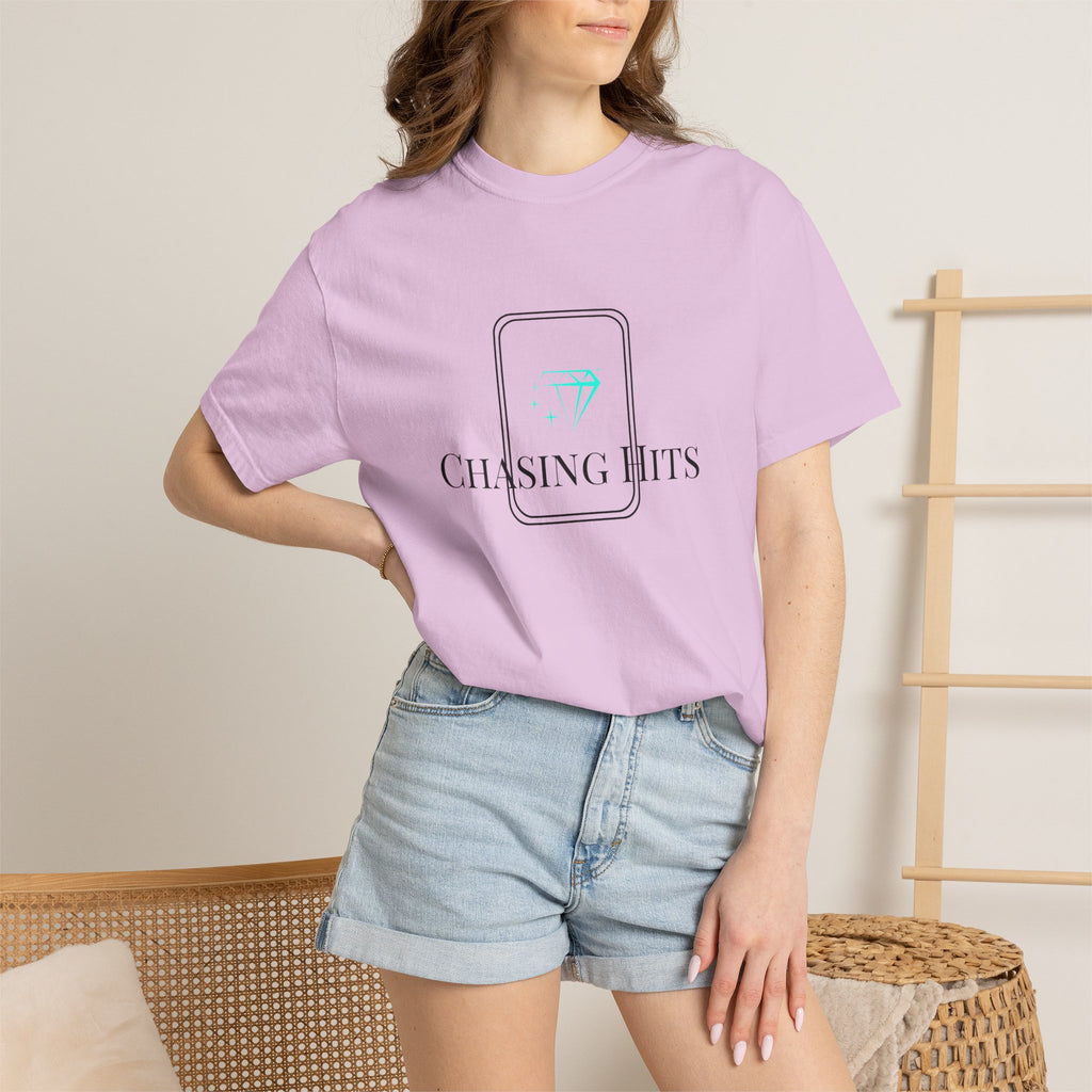 the "chasing hits" essential tee — minimal music logo t-shirt
