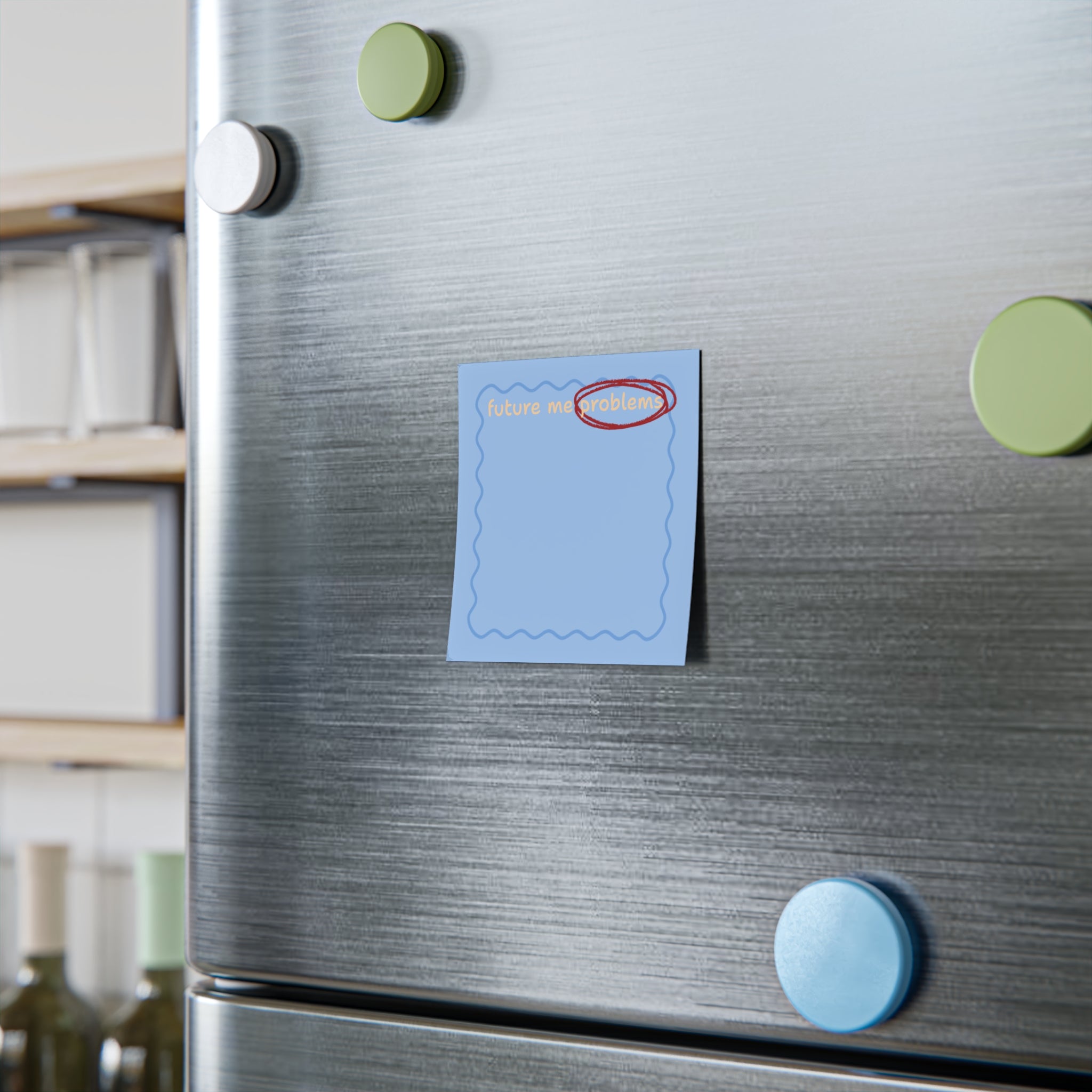 Future Me Problems Post-it Note Pad | Blue Sticky Notes, Funny Desk Accessory