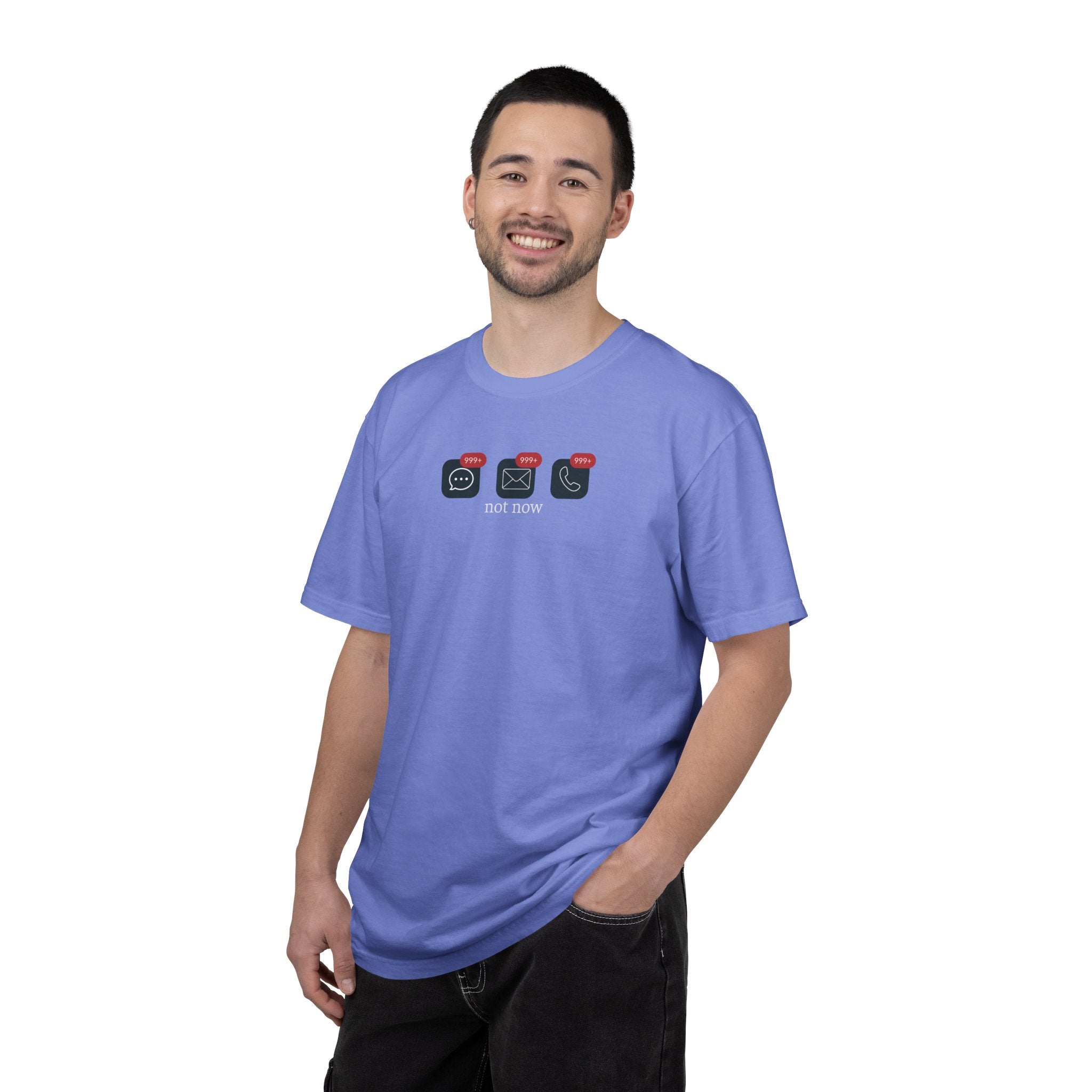 Not Now Notification Shirt, Comfort Colors 1717 Tee, Funny Office Shirt, 999+ Messages Tee, Work Humor T Shirt, Soft Garment Dyed Tee