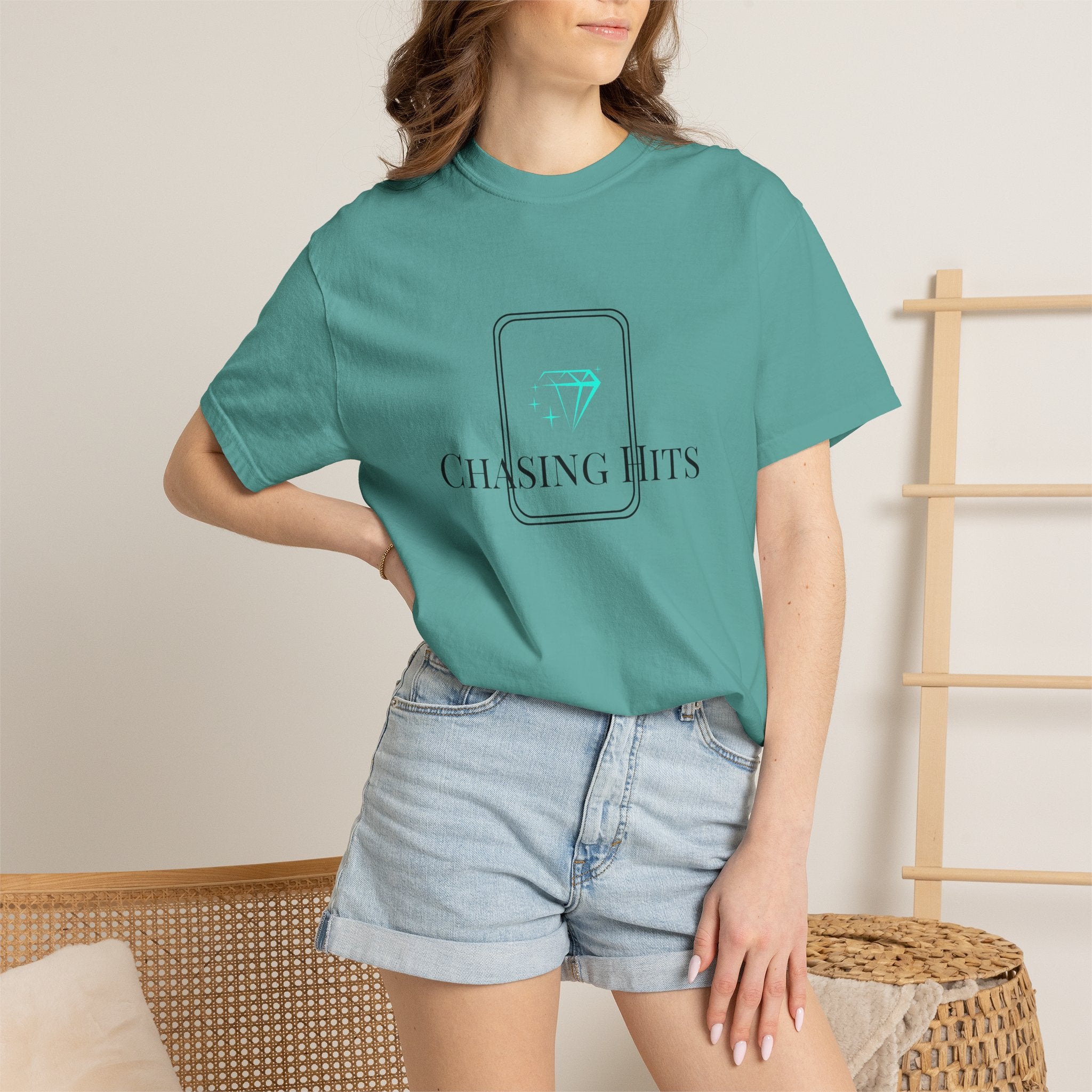 the "chasing hits" essential tee — minimal music logo t-shirt